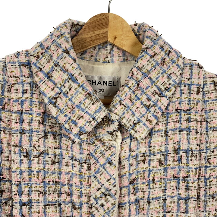 楽天市場】シャネル CHANEL ツイード 半袖ワンピース ベルト付き  