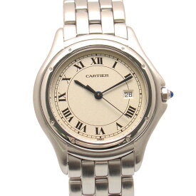 カルティエ CARTIER パンテールクーガーLM 腕時計 時計 ステンレススチール レディース アイボリー系 W35002F5 【中古】