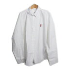 アミ AMI ボクシーフィット シャツ 長袖Tシャツ 衣料品 トップス コットン メンズ ホワイト系 BFUSH130.CO0031168M 【新品】