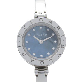 ブルガリ BVLGARI B-zero1 12Pダイヤ 腕時計 時計 ステンレススチール レディース ブルー系 ブルーシェル BZ23S 【中古】
