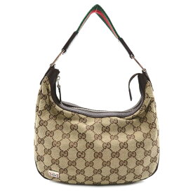 グッチ GUCCI ワンショルダー ショルダーバッグ バッグ キャンバス レザー レディース ベージュ系 / ブラウン系 / ベージュ/ダークブラウン 145811 【中古】