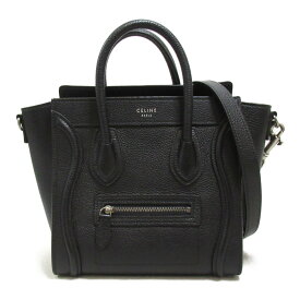 セリーヌ CELINE ラゲージナノショッパー 2wayショルダーバッグ 2wayショルダーバッグ バッグ レザー レディース ブラック系 【中古】