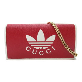 グッチ GUCCI ×adidas チェーンウォレット　ショルダーバッグ ショルダーバッグ バッグ レザー レディース ホワイト系 レッド 621892 【中古】