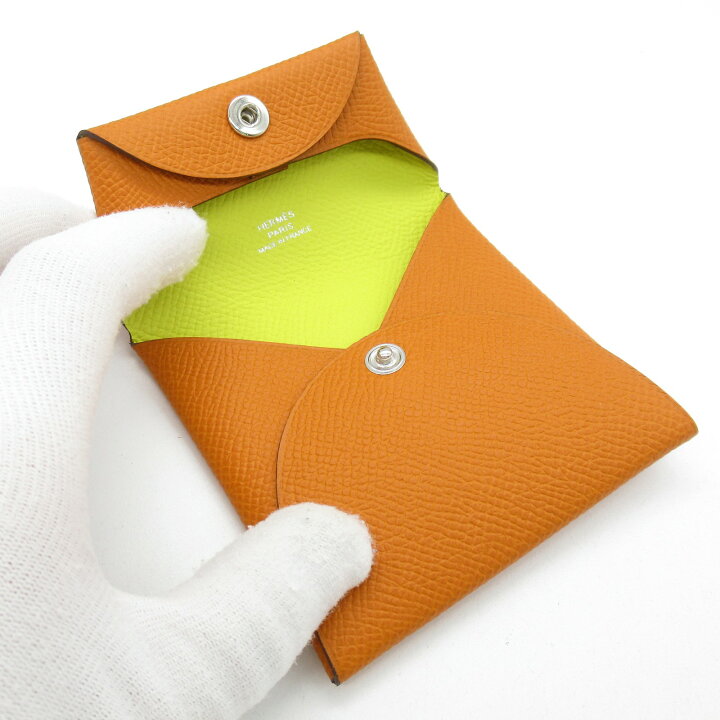 楽天市場】エルメス HERMES バスティア オレンジ/ライム コインケース 