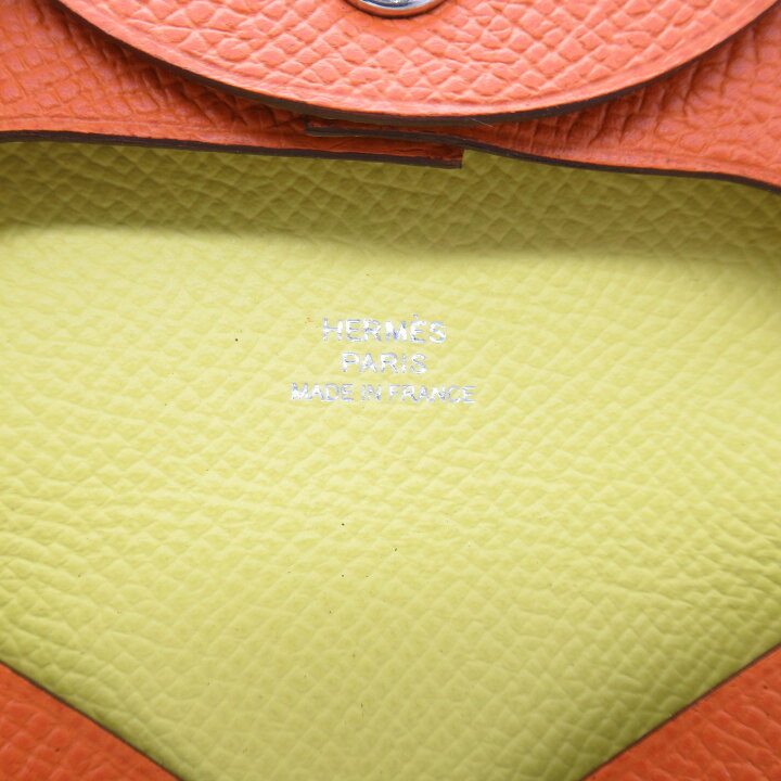 エルメス バスティア オレンジ/ライム ブランドオフ HERMES レザー  