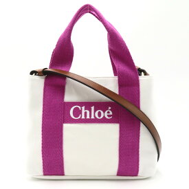 クロエ Chloe 2wayショルダーバッグ バッグ コットン レディース ホワイト系 / ピンク系 / ショルダーストラップ：ブラウン C20046117 【新品】