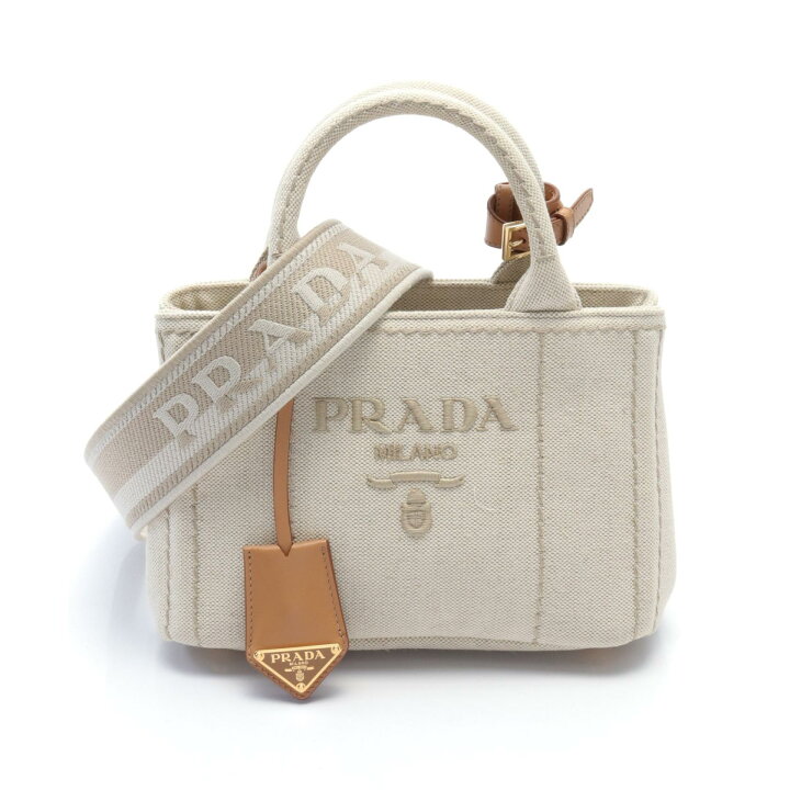 楽天市場】プラダ PRADA カナパ ミニ ハンドバッグ バッグ リネン  