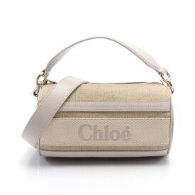【7千円OFFクーポン対象】クロエ Chloe WOODY TUBE ハンドバッグ バッグ ファブリック レザー レディース ベージュ系 / パープル系 CHC24AS682L17084 【新品】