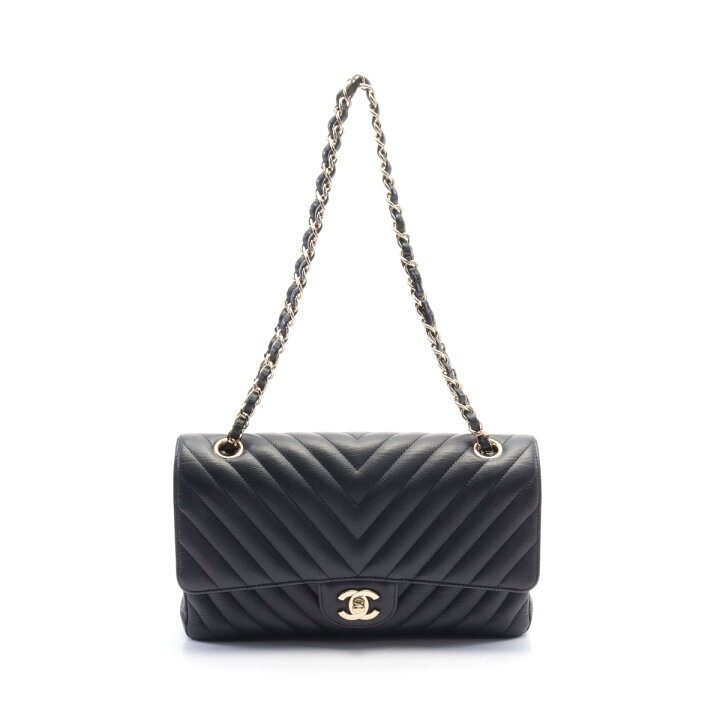 楽天市場】シャネル CHANEL シェブロン Vステッチ Wフラップ  