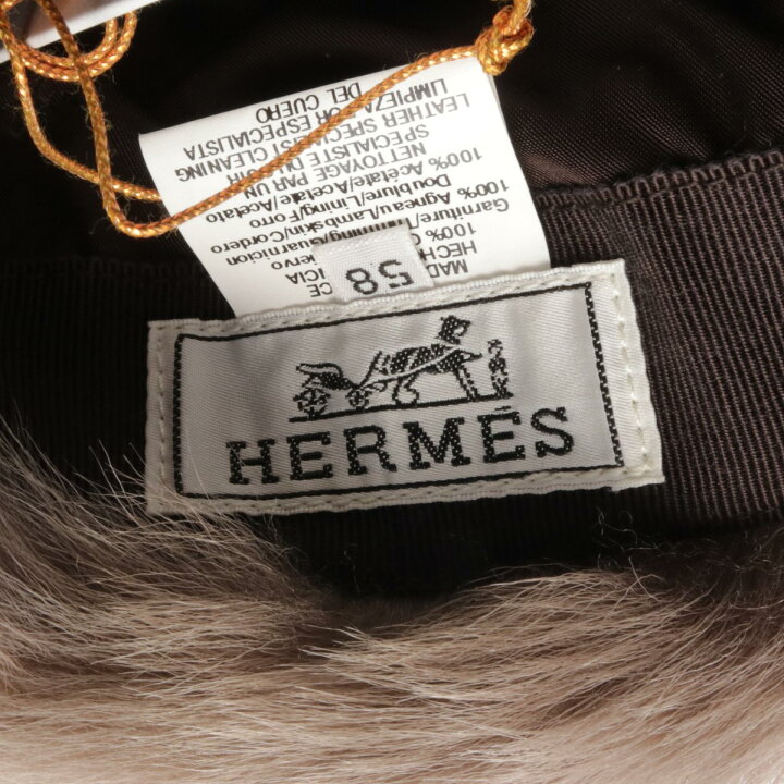 楽天市場】エルメス HERMES 帽子 ファー / ラムレザー レディース  