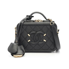 【3万円オフor2点以上で10%OFF】シャネル CHANEL CCフィグリー スモール バニティバッグ ショルダーバッグ バッグ レザー グレインドカーフスキン レディース ブラック系 A933432 【中古】