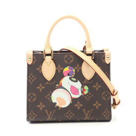 【15％OFFクーポン対象】ルイ・ヴィトン LOUIS VUITTON LOUIS VUITTON × 村上隆 LV × TM オンザゴー BB モノグラム ハンドバッグ バッグ PVCコーティングキャンバス レザー レディース ブラウン系 M13668 【中古】
