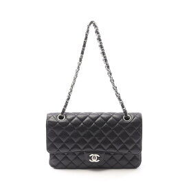 【3万円オフor2点以上で10%OFF】シャネル CHANEL マトラッセ ダブルフラップ ショルダーバッグ バッグ レザー グレインドカーフスキン レディース ブラック系 【中古】