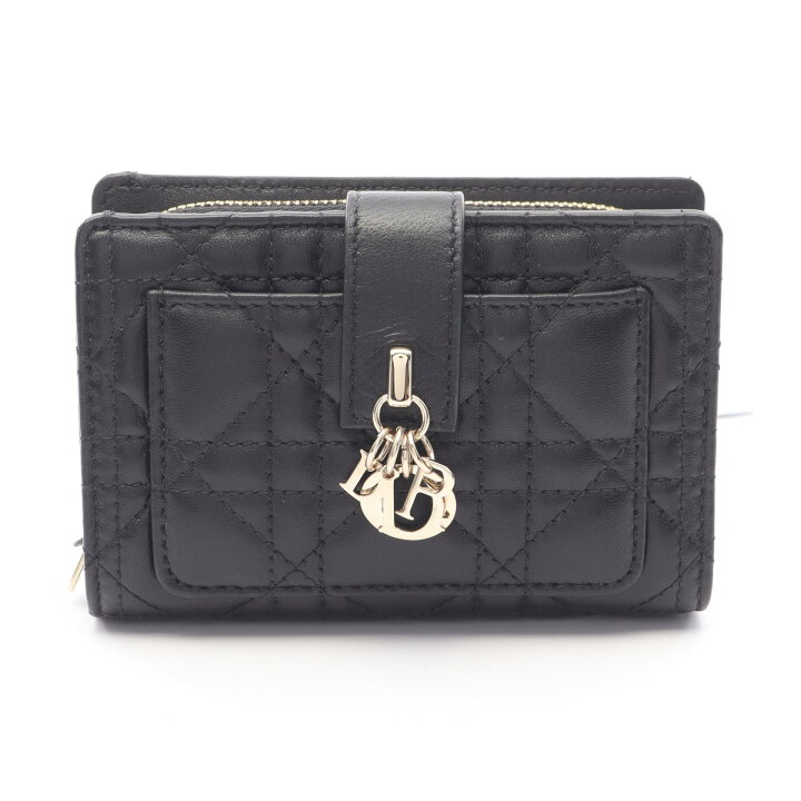 ディオール Dior My Dior カナージュ 二つ折り長財布 財布 レザー  