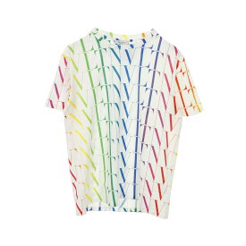 ヴァレンチノ Valentino VLTN レインボーグラデーションロゴ カットソー 衣料品 トップス コットン メンズ ホワイト系 / マルチカラー - 【中古】