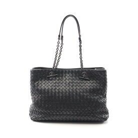 【20％OFFクーポン対象】ボッテガヴェネタ BOTTEGA VENETA イントレチャート トートバッグ バッグ レザー レディース ブラック系 【中古】
