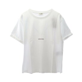 【1千円OFFクーポン対象＆まとめ買い10%OFF】サンローランパリ SAINT LAURENT PARIS 半袖Tシャツ 衣料品 トップス コットン レディース ホワイト系 460876YB2DQ9000L 【新品】