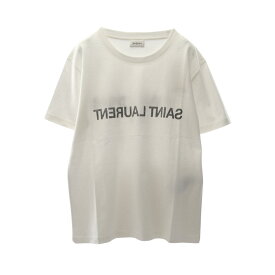 サンローランパリ SAINT LAURENT PARIS リバースロゴ 半袖Tシャツ 衣料品 トップス コットン レディース ホワイト系 665234Y37AW9744M 【新品】