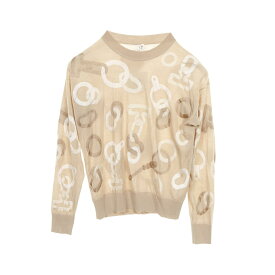 ≪全品10%OFFクーポン対象≫エルメス HERMES Effet Kaleidoscope セーター ニット 衣料品 トップス ウール シルク シルク レディース ベージュ系 / ホワイト系 【中古】