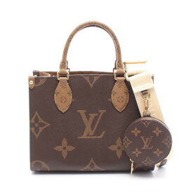 【ポイント5倍×5%OFFクーポン対象】ルイ・ヴィトン ルイヴィトン LOUIS VUITTON オンザゴーPM ハンドバッグ バッグ PVCコーティングキャンバス モノグラム・リバース レディース ブラウン系 / ベージュ系 M46373 【中古】