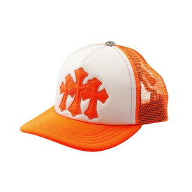 クロムハーツ CHROME HEARTS トラッカー セメタリー クロスパッチ キャップ 帽子 ポリエステル メンズ オレンジ系 / ホワイト系 【中古】