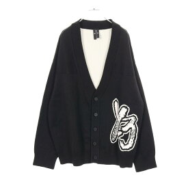 【20%OFFクーポン対象 6/4 20時〜6/11 9:59】ワイスリー Y-3 ブラッシュロゴ ニット カーディガン 衣料品 トップス ポリエステル メンズ ブラック系 【中古】