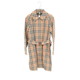 バーバリー BURBERRY ノバチェック ステンカラーコート 衣料品 アウター コットン ポリエステル レディース ベージュ系 / マルチカラー 【中古】