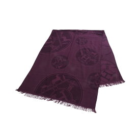 【10%OFFクーポン 7/26 9:59〆】 エルメス HERMES ニューリブリス ストール 衣料品 シルク カシミヤ シルク レディース パープル系 【中古】
