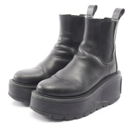 【5%OFFクーポン×ポイント5倍】ヴァレンティノ・ガラヴァーニ Valentino Garavani Vロゴ ブーツ 靴 レザー レディース ブラック系 【中古】