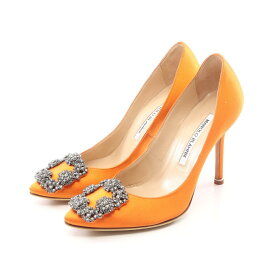 マノロブラニク MANOLO BLAHNIK HANGISI ハンギシ パンプス 靴 ファブリック レディース オレンジ系 【中古】