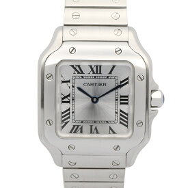 【P5倍×5%クーポン／7/14 0時〜7/16 23:59】カルティエ CARTIER サントス ドゥ カルティエ SM 腕時計 時計 ステンレススチール レディース シルバー系 WSSA0082 【中古】