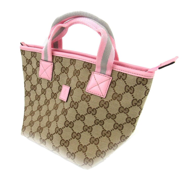 楽天市場 中古 グッチ Ggキャンバス キッズライン ミニトートバッグ キャンバス ｘ レザー ピンク ｘ ベージュ Gucci トートバッグ トートバック トート バッグ カバン ブランドバッグ ブランドバック 美品 ブランドオフ Brandoff銀座