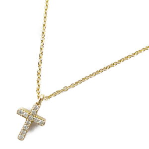 【中古】ティファニー メトロクロスミニ ネックレス レディース K18YG(750) イエローゴールド x ダイヤモンド
