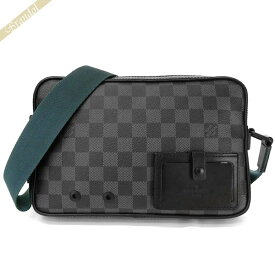 ルイヴィトン LOUIS VUITTON メンズ ショルダーバッグ ダミエ グラフィット キャンバス アルファ メッセンジャーバッグ ブラック系×ブルーグリーン N40188 | ブランド