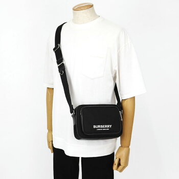 《クーポンで4400円OFF_14日14時迄》バーバリー BURBERRY メンズ ショルダーバッグ ロゴ カメラバッグ ブラック 8049094 | ブランド