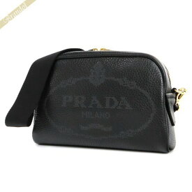 プラダ PRADA メンズ ショルダーバッグ ロゴ レザー ミニバッグ ブラック 1BH187OLO 2DKV F0002 | ブランド