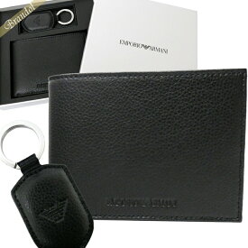 エンポリオアルマーニ EMPORIO ARMANI 財布 メンズ 二つ折り財布 キーリング セット 札入れ キーホルダー ブラック Y4R222 YEW1E 81072 | コンビニ受取 ブランド