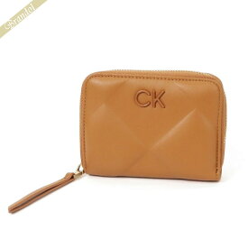 カルバンクライン Calvin Klein 財布 メンズ・レディース 二つ折り財布 ラウンドファスナー ライトブラウン K60K610785GA5 | コンビニ受取 ブランド