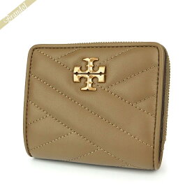 トリーバーチ TORY BURCH 財布 レディース 二つ折り財布 KIRA ラウンドファスナータイプ ベージュ 90344 250 | 2022年秋冬新作 2022AW コンビニ受取 ブランド