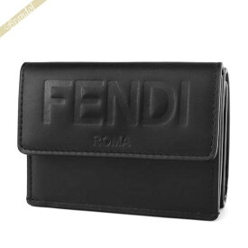フェンディ FENDI 財布 レディース・メンズ 三つ折り財布 ロゴ レザー ミニ財布 ブラック 8M0395 AAYZ F0KUR | ブランド