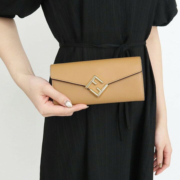 フェンディ FENDI ペカン 長財布/ロングウォレット レザー ブラック  