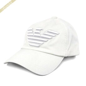 エンポリオアルマーニ EMPORIO ARMANI メンズ 帽子 イーグルロゴ ベースボール キャップ ホワイト 627522 CC995 00010 | コンビニ受取 ブランド