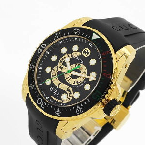 �O�b�` GUCCI �r���v �����Y DIVE �_�C�u �X�l�[�N���`�[�t 45mm �u���b�N×�S�[���h YA136219 | �u�����h