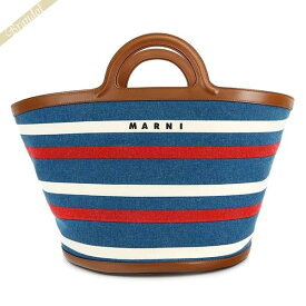 マルニ MARNI トートバッグ レディース ストライプ キャンバス地 バスケットバッグ ラージ ブルー系マルチカラー BMMP0098Q0 P4814 Z2Q01 | ブランド