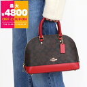 コーチ COACH ショルダーバッグ レディース シグネチャー Sierra サッチェル 2way ミニボストンバッグ ドーム型 ブラウン×レッド F27583 IML72 | コンビニ受取 ブランド【最大4800円クーポン7/28 23:59迄】
