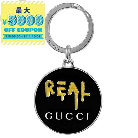 グッチ GUCCI キーリング メンズ レディース REAL ロゴ プレート キーホルダー シルバー×ブラック 478646 J89L0 8490 | コンビニ受取 ブランド【最大5000円クーポン8/11 10:59迄】
