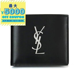 サンローラン SAINT LAURENT 財布 メンズ 二つ折り財布 YSL レザー ブラック 463249 0SX0E 1000 | ブランド【最大5000円クーポン8/11 10:59迄】