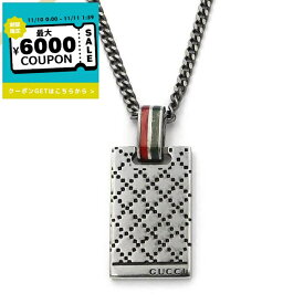 グッチ GUCCI ネックレス メンズ 男性 エイジド ディアマンテモチーフ スクエアプレート クロムシルバー アクセサリー ブランド ギフト プレゼント 誕生日 記念日　310481 J89L0 8518【最大6000円クーポン 11/11 1:59迄】