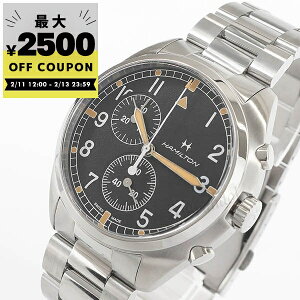 �n�~���g�� HAMILTON �r���v �����Y �J�[�L �A�r�G�[�V���� Pilot Pioneer Chrono Quartz 41mm �u���b�N×�V���o�[ H76522131 | �u�����h�y�ő�2500�~�N�[�|�� 2/13 23:59���z