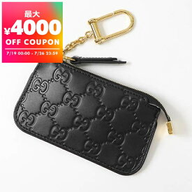 グッチ GUCCI 財布 メンズ レディース 小銭入れ シグネチャー レザー キーリング付き コインケース ブラック 447964 CWC1G 1000 | ブランド コンビニ受取【最大4000円クーポン 7/26 23:59迄】